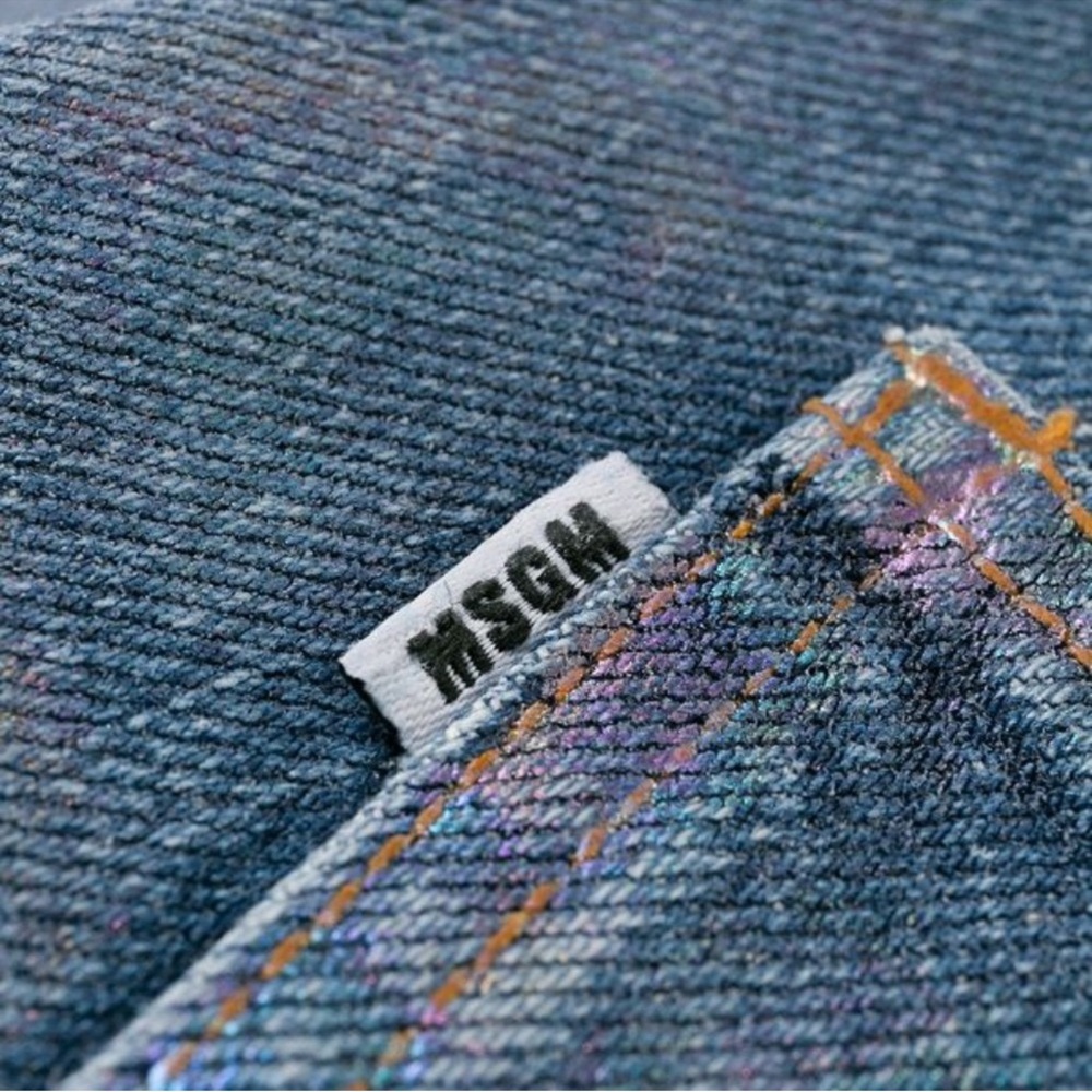MSGM Blue Straight Leg High-Waisted Jeans - Picture 8 of 9